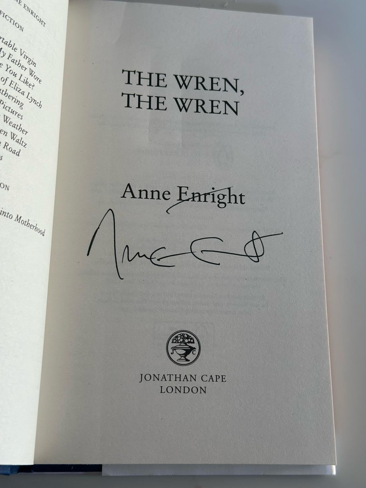 The Wren, The Wren | Anne Enright