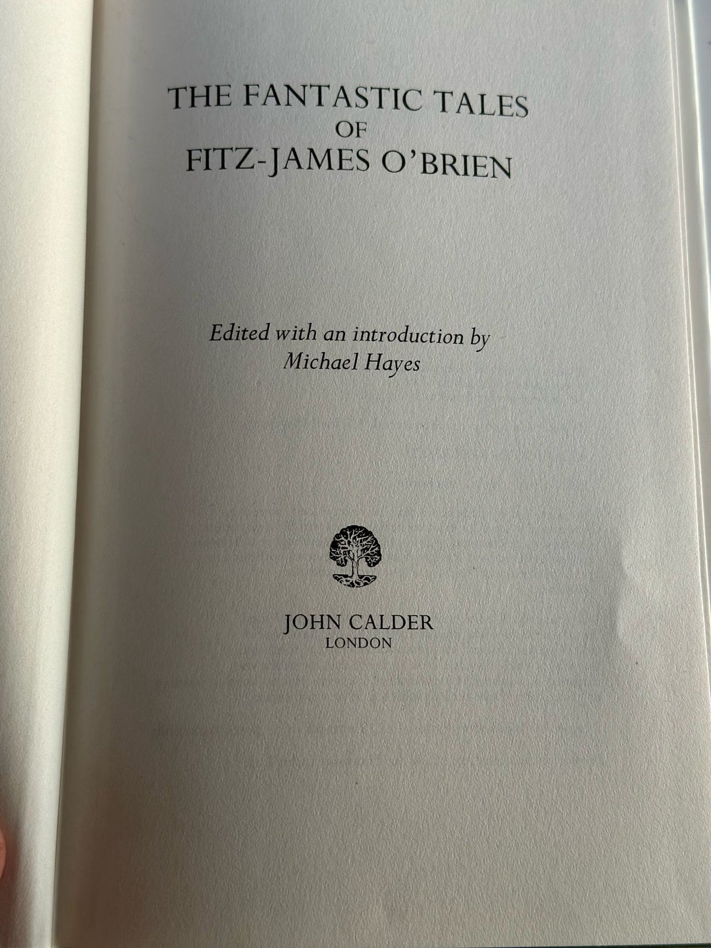 The Fantastic Tales of Fitz-James O'Brien | Edited by Michael Hayes