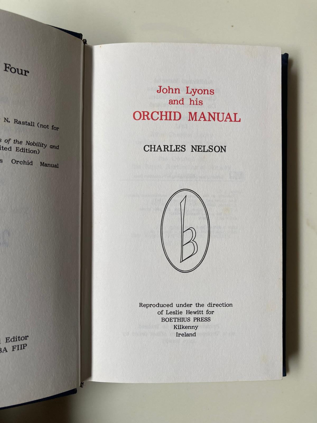 John Lyons and his Orchid Manual | Charles Nelson